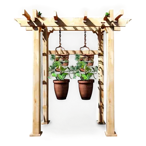 Pergola With Hanging Plants PNG Ert80 PNG