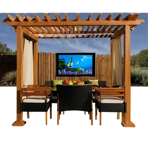 Pergola With Outdoor Tv PNG Bvm