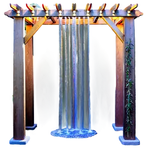 Pergola With Water Feature PNG 06132024