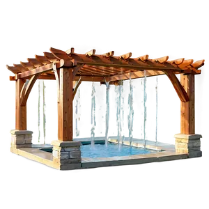 Pergola With Water Feature PNG 97