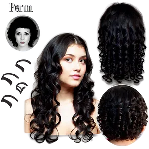 Perm Hairstyle Transformation Png 06272024 PNG image