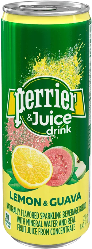 Perrier Lemon Guava Flavored Sparkling Juice Can PNG image