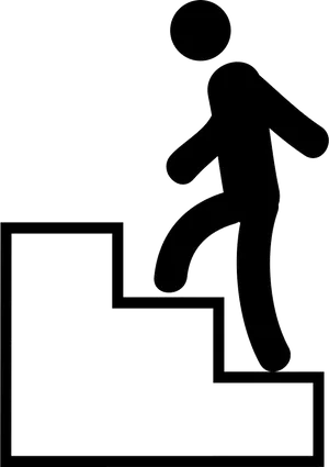 Person Climbing Stairs Silhouette PNG image