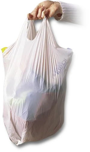 Person Holding Plastic Shopping Bag PNG image