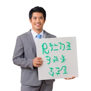 Person Holding Sign PNG Olo15 PNG