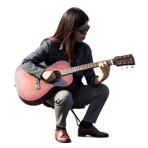 Person Playing Guitar PNG Kwj