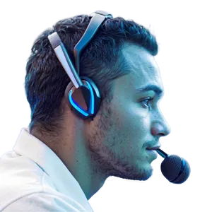Person With Headset Talking PNG 06132024 PNG