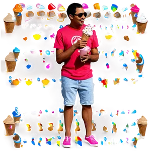 Person With Ice Cream PNG 05042024