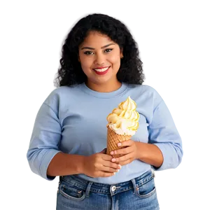 Person With Ice Cream PNG Mpt52
