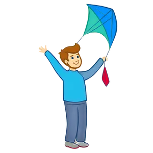 Person With Kite PNG 8