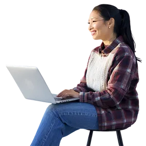 Person With Laptop PNG Cyo52