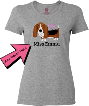 Personalized Basset Hound Tshirt Miss Emma PNG