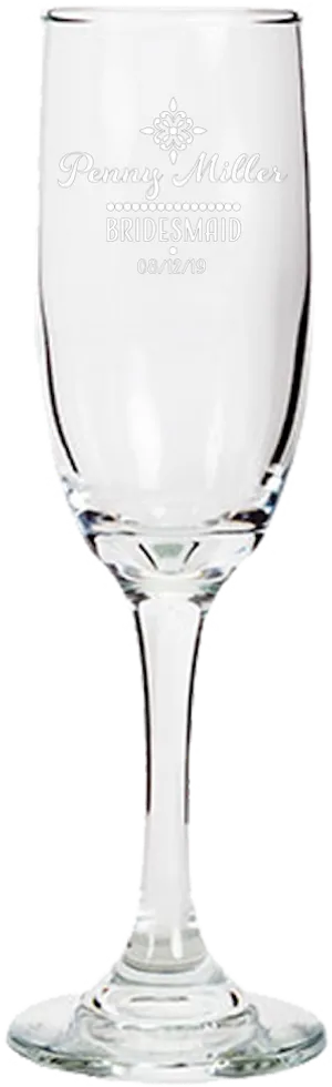 Personalized Bridesmaid Champagne Flute PNG