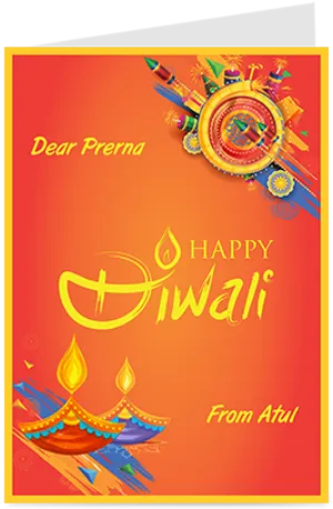 Personalized Diwali Greeting Card PNG image