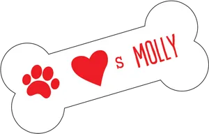 Personalized Dog Bone Graphic Molly