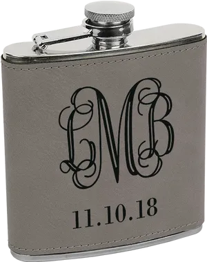 Personalized Leather Flask111018 PNG image