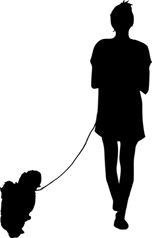 Personand Dog Silhouette Walking PNG