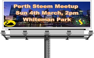 Perth Steem Meetup Billboard Advertisement PNG image