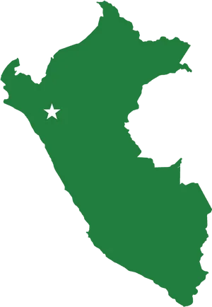Peru Mapwith Star Marker PNG image