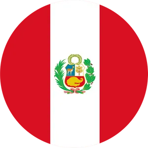Peruvian National Flag Circle PNG image