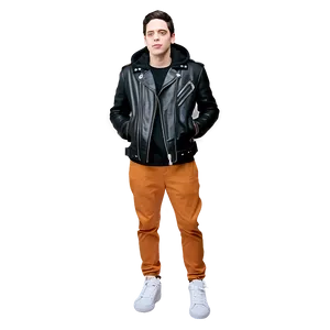 Pete Davidson In Leather Jacket PNG Qxt80 PNG