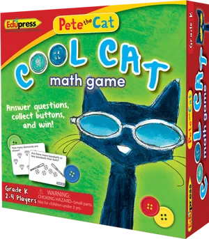Pete The Cat Cool Cat Math Game Box PNG image