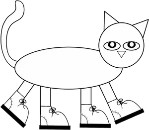Pete The Cat Outline PNG