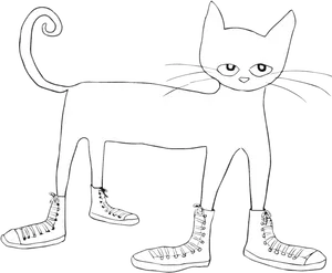 Pete The Cat Sketch PNG image