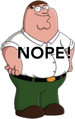 Peter Griffin Nope Meme PNG image