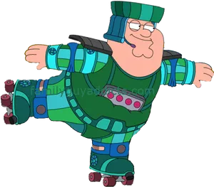 Peter Griffin Toy Suit Flying Pose PNG image