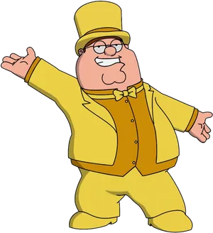 Peter Griffin Yellow Suit PNG image
