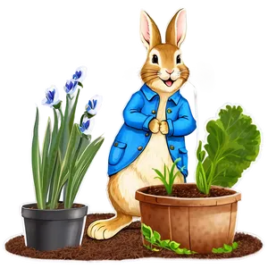 Peter Rabbit In Garden PNG 06262024