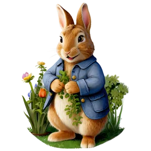 Peter Rabbit In Garden PNG Tur