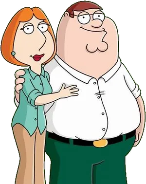 Peterand Lois Griffin Cartoon PNG image