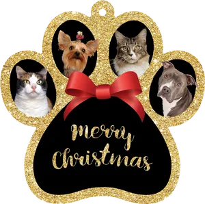 Pets Merry Christmas Ornament PNG image