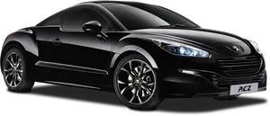 Peugeot R C Z Black Coupe PNG image