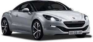 Peugeot Silver Convertible Car PNG image