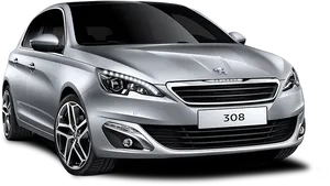 Peugeot308 Silver Hatchback PNG image