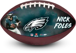Philadelphia Eagles Themed Footballwith Nick Foles PNG