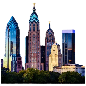Philadelphia Skyline At Twilight PNG 40