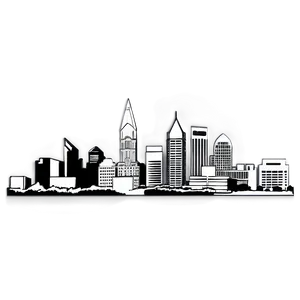 Philadelphia Skyline Black And White PNG Nss