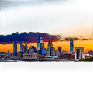 Philadelphia Skyline During Golden Hour Png 06252024 PNG image