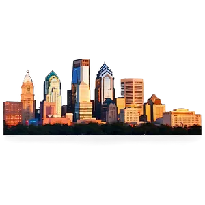 Philadelphia Skyline During Golden Hour Png 41 PNG image