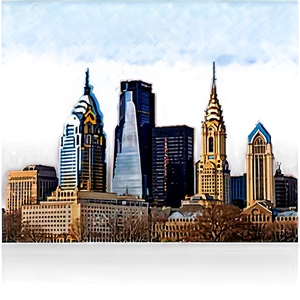 Philadelphia Skyline From Above PNG 06252024