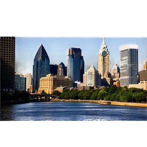 Philadelphia Skyline From River View PNG 06252024 PNG