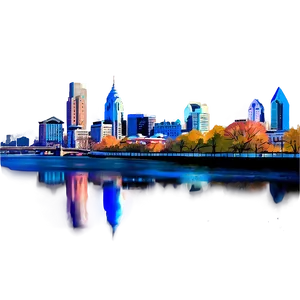 Philadelphia Skyline From River View PNG Bbf PNG