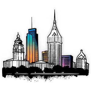 Philadelphia Skyline In Comic Style PNG 06252024