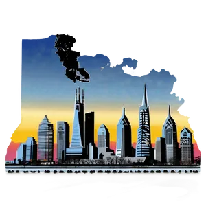 Philadelphia Skyline Outline PNG 06252024