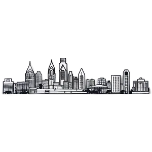 Philadelphia Skyline Outline PNG 18