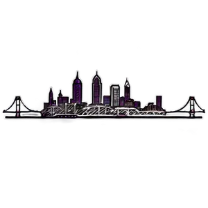 Philadelphia Skyline With Ben Franklin Bridge Png Glo PNG image